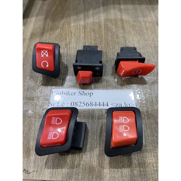Công Tắc Xe Máy Nút Đỏ Thái Xịn Passing/Hazard/Đề/tắt đèn
