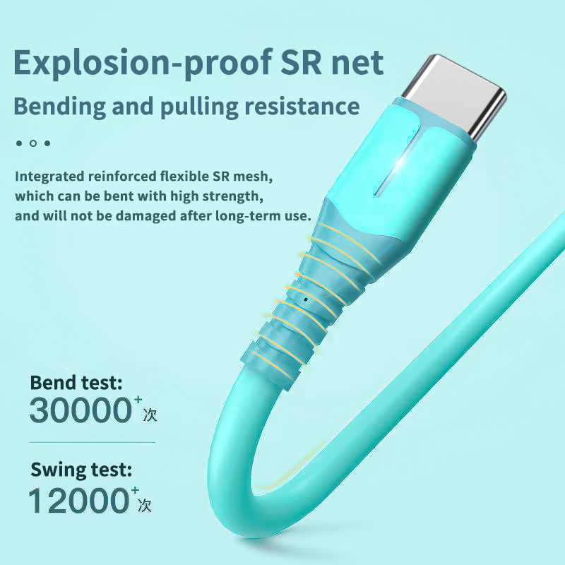Cáp Dữ Liệu Silicon Lỏng 1M 5A TYPE-C/Cáp Sạc Siêu Nhanh USB Có Đèn/Cáp Sạc TYPE-C Tương Thích Với Điện Thoại Di Động Android Huawei Xiaomi