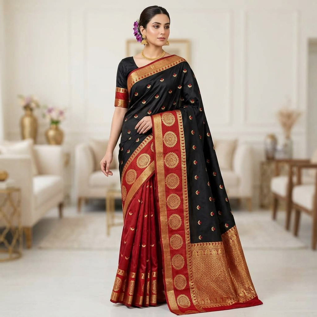 Tangail Soft Silk Lota Katan Saree (Chaka Katan)