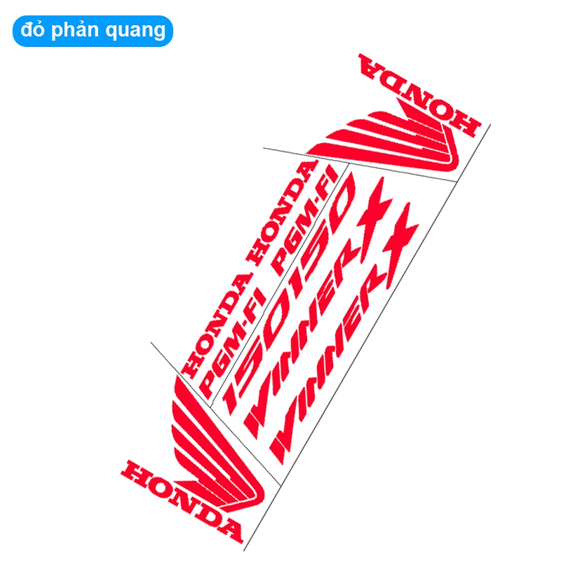 Bộ tem winnerx 10 món phản quang