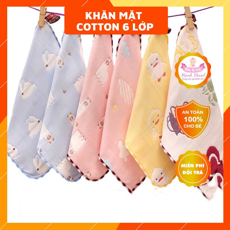 Khăn mặt cotton lee lee 6 lớp cho bé Mã 2020