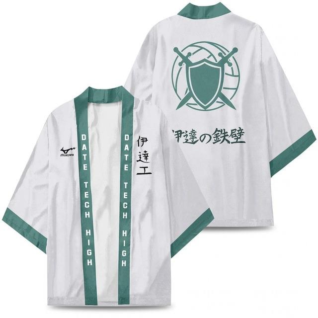 Anime Haikyuu Japanese Kimono Haori Yukata Cosplay Women/Men Fashion Summer Short Sleeve Kimono Shirts Streetwear Tops Cloak
