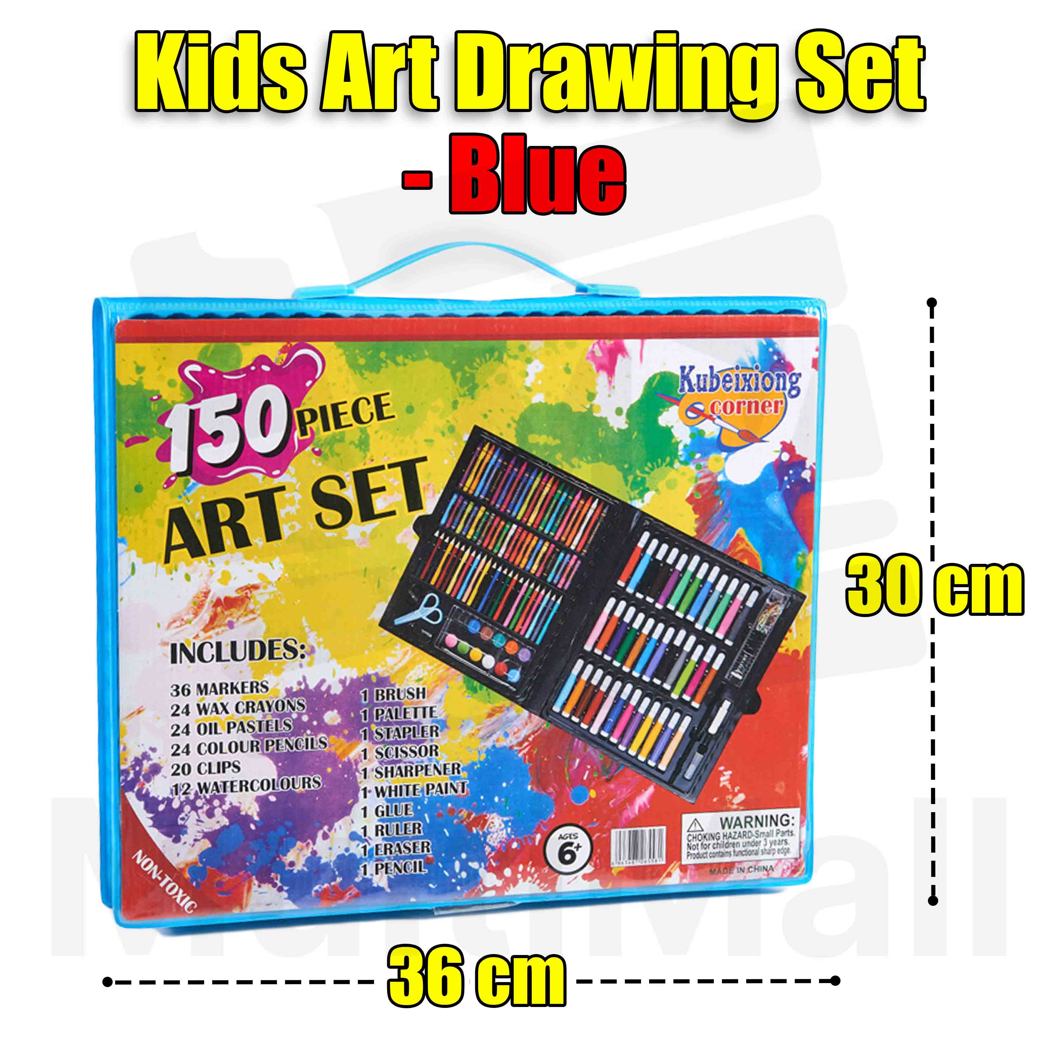 160pc Wood Box Art Set, Drawing, Watercolors, Colored Pencils, Crayons,  Markers