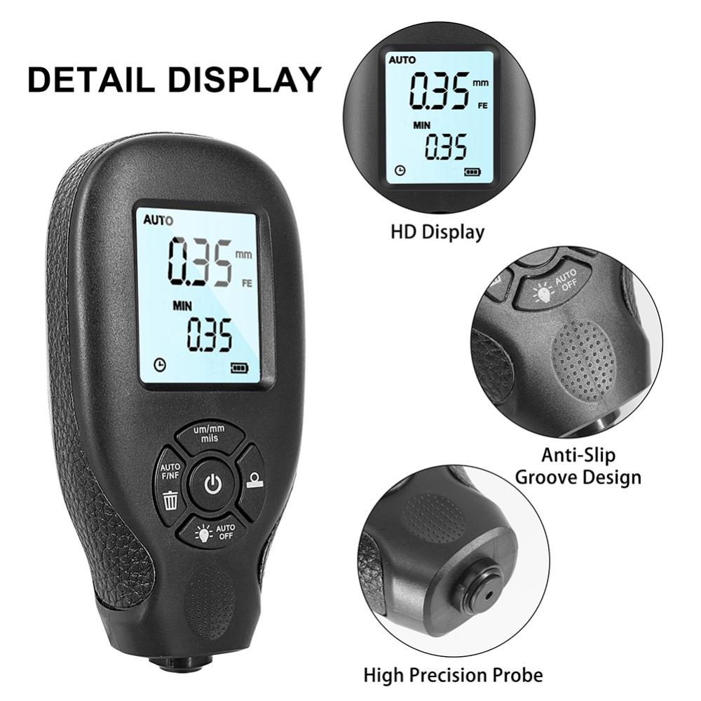 Paint Thickness Tester Automatic Detection Digital Coating Thickness Gauge High-precision Measuring Instruments for Manufacturing Metal Processing