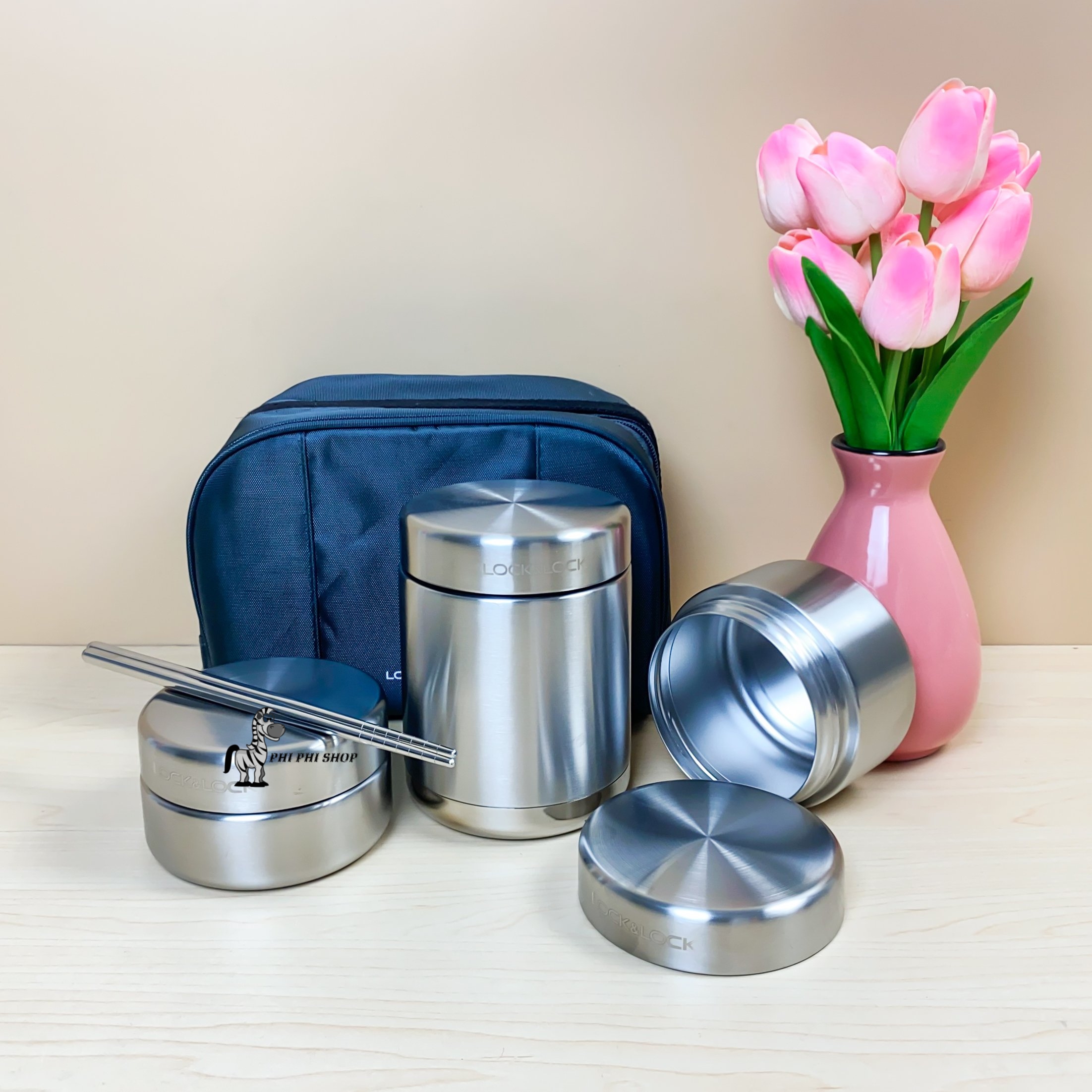 Bộ Hộp Cơm giữ nhiệt Lock&Lock Thermal Lunch Box LHC8016
