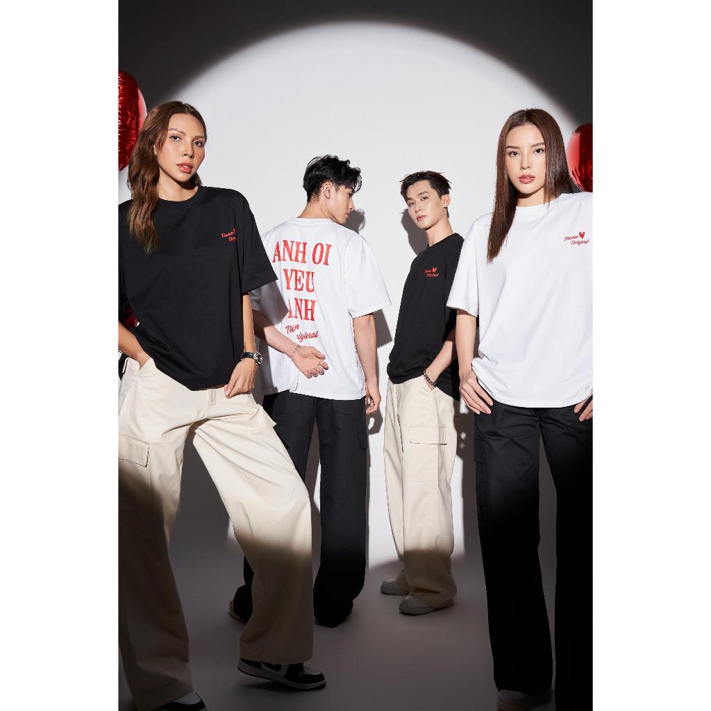 Áo thun Cotton cao cấp - THUNN ORIGINAL Love Text Tee-WHITE