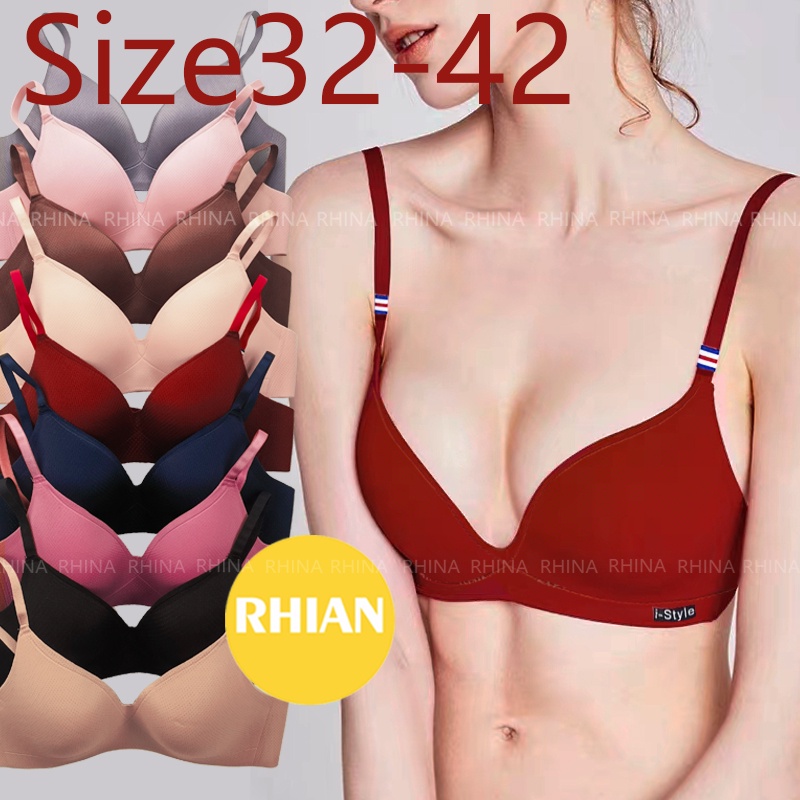 Rhian korean women no wire tshirt bra plus size sexy wireless push up  seamless black bras for ladies