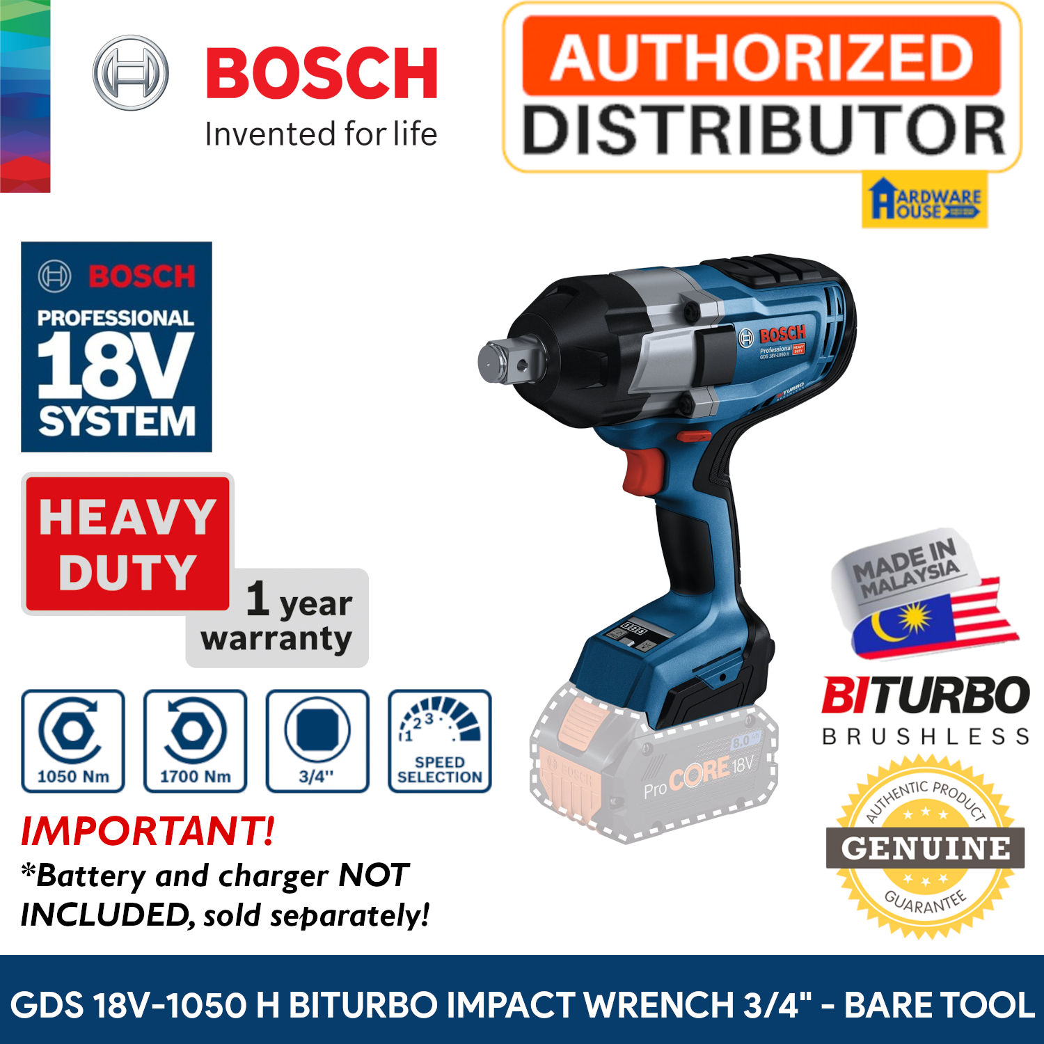 ORIGINAL Bosch 18V BITURBO Brushless 