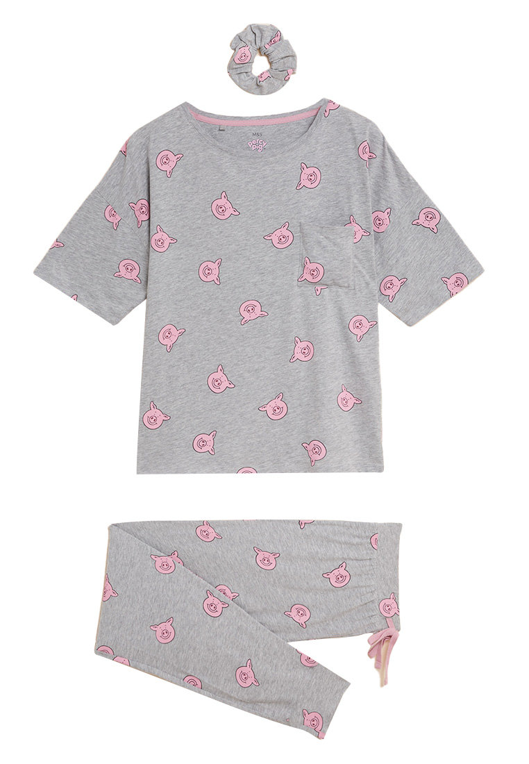 M\u0026S Cotton Rich Percy Pig Pyjama Set 