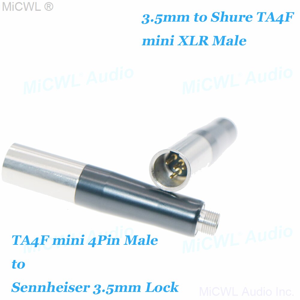Sennheiser 3.5mm Locking Jack To Shure TA4F 4 Pin Mini XLR Microphone  Adapter