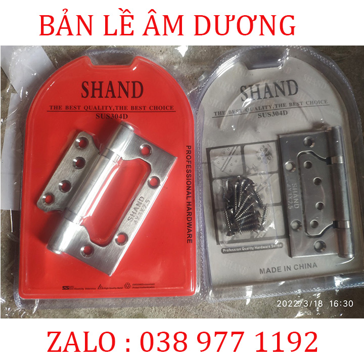 Bộ 2 Bản lề âm dương cao cấp 43.0kèm ốc vít, bản lề cánh bướm dày dặn