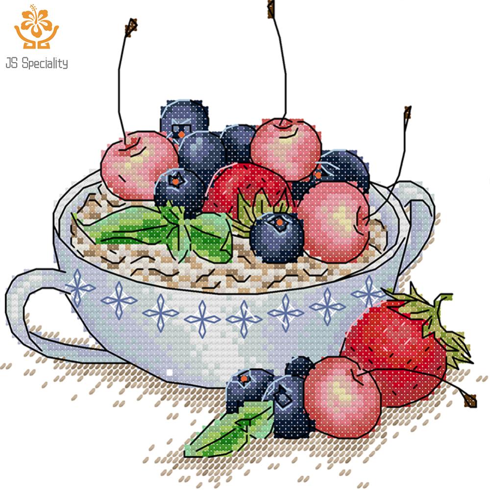 Partial Embroidery Eco-cotton Thread 11CT Printed Dessert Cross Stitch Artwork