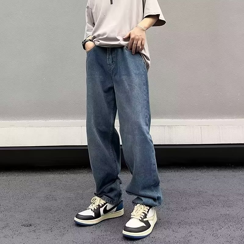 Men's trousers - American high street jeans Trendy autumn and winter new street style loose trousers Drapey and versatile high-end pants