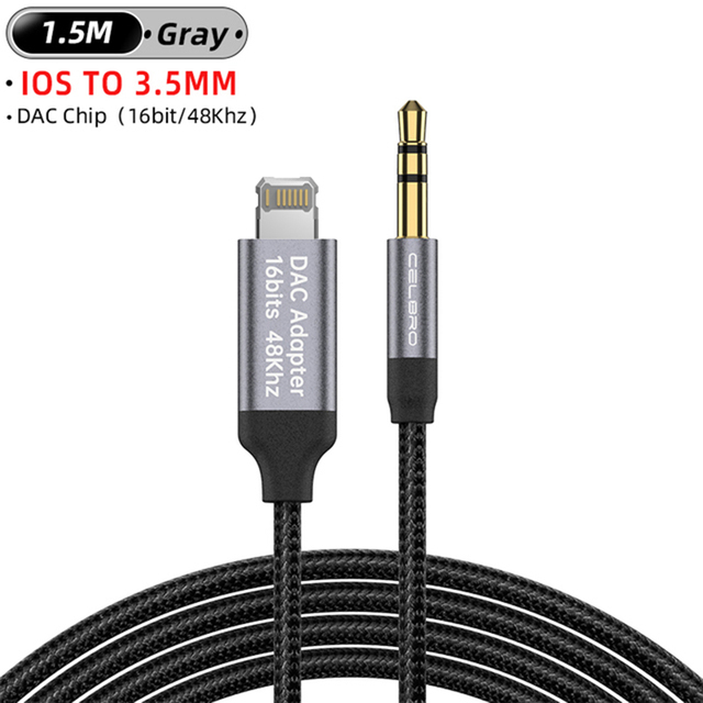 8 Pin Port To 3.5 Mm Audio Jack Aux Cable & 8 Pin Charge Female Cable