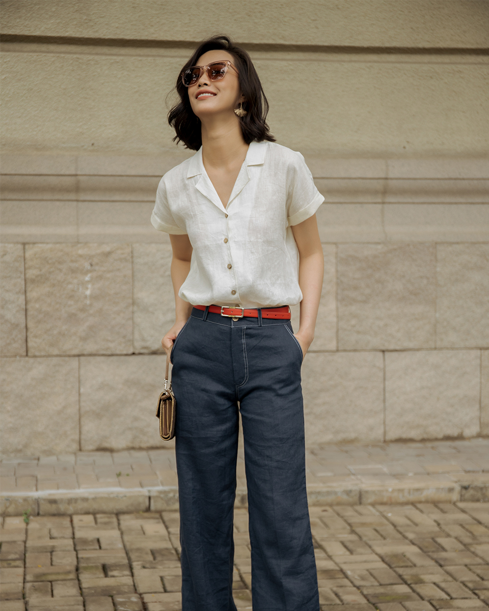 Quần dài linen xanh harmony qd58-xd