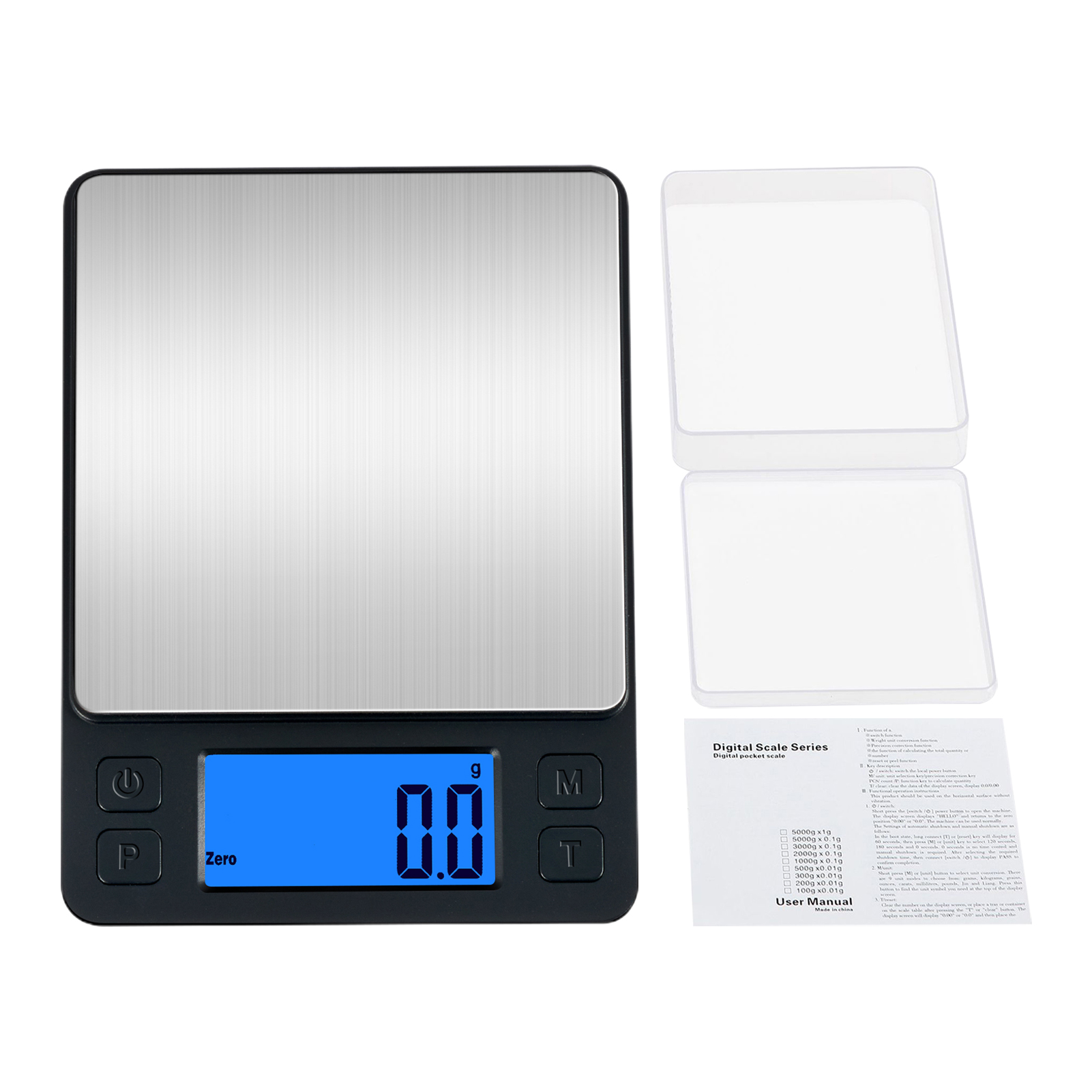 Farfi Durable Kitchen Scale Compact and Accurate 3kg/0.1g Portable Kitchen Scale with Dual Trays Ideal for Home and Outdoor Use Favorite