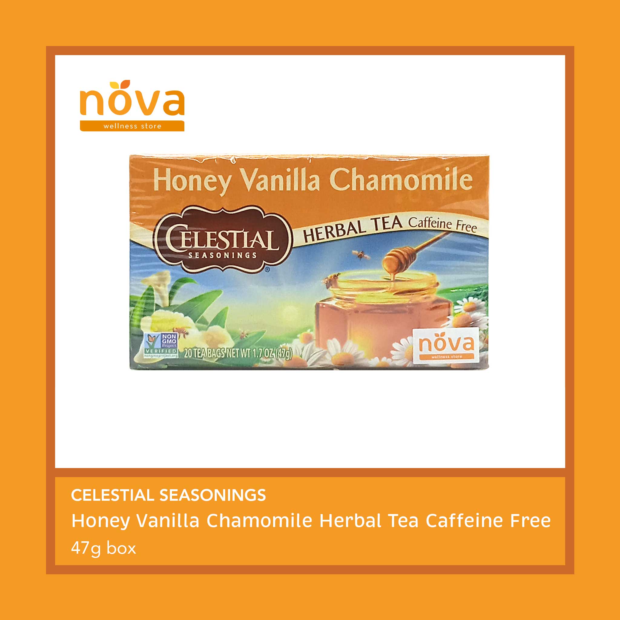 Celestial Seasonings Honey Vanilla Chamomile Herbal Tea Caffeine Free