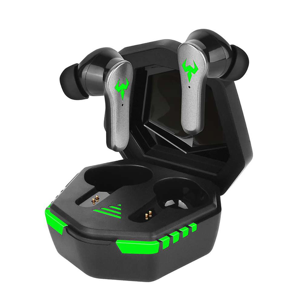 BOKEWU Gaming Headset Low Latency Bluetooth 5.2 Headphones TWS Wireless Touch Control Earbuds Noise Cancellation Earphone