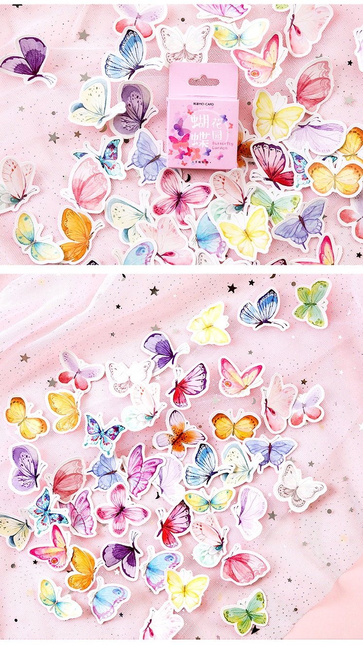 Hộp 46 stickers hình bươm bướm