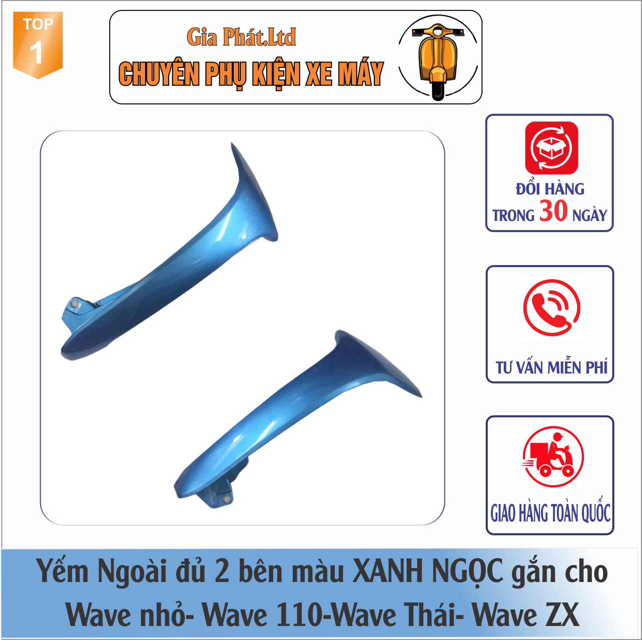Yếm ngoài ĐỦ MÀU gắn xe Wave ANPHA ,Wave ZX , Wave THÁI đời 1997 đến 2006 nhựa nguyên sinh cao cấp