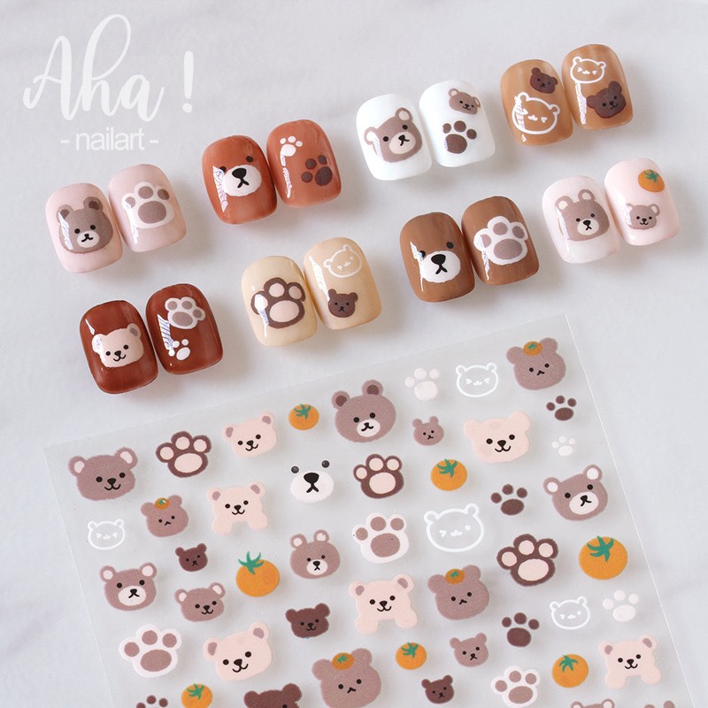 Sticker dán móng hình thú cưng cực đáng yêu