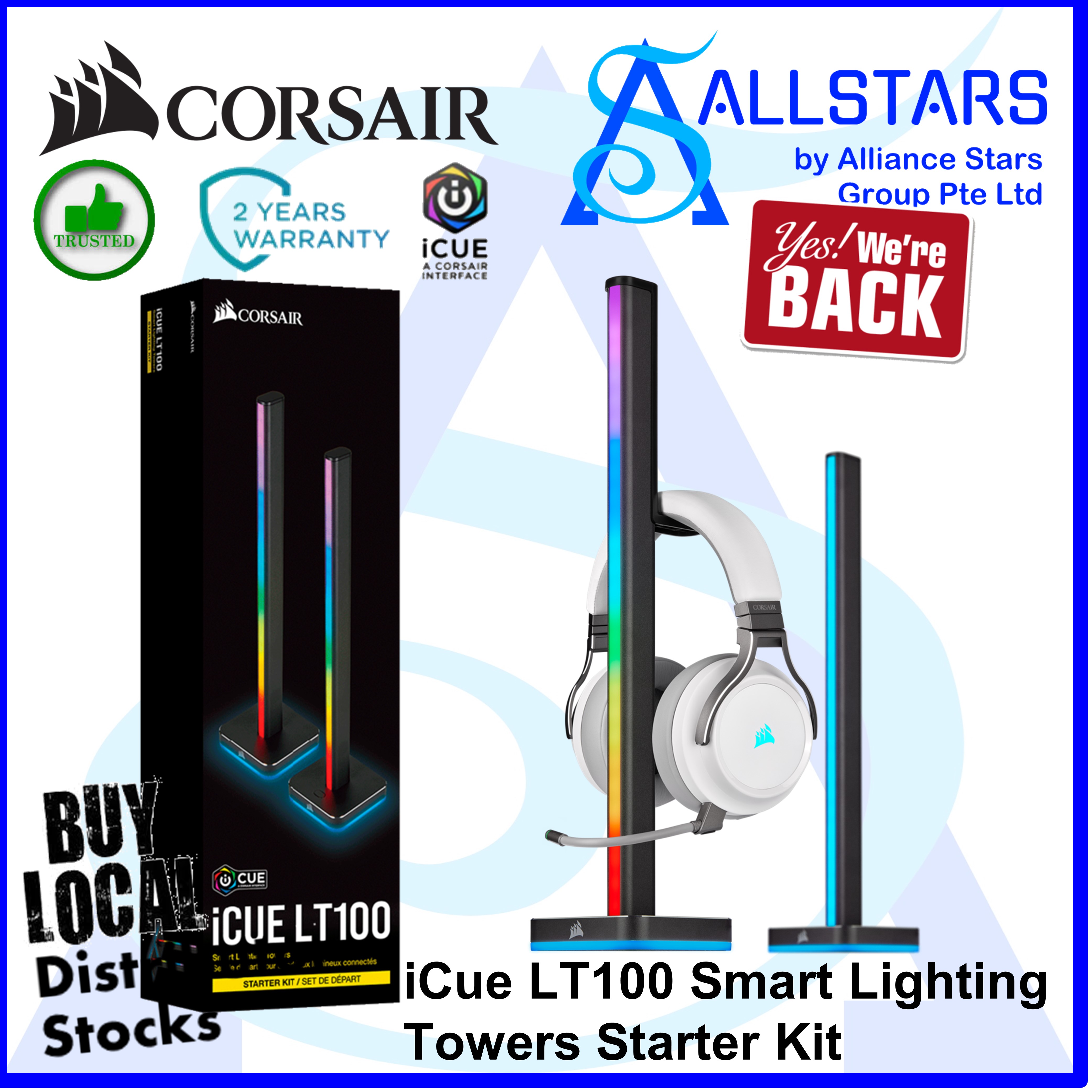 Corsair Icue Lt100 Smart Lighting Tower Starter Kit ALLSTARS We