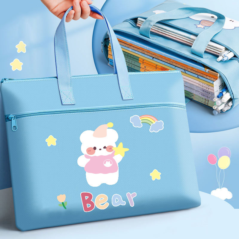 ELACCENT elementary school students' load-reducing ridge protection handbag Korean version of large-capacity book bag book storage bag remedial bag