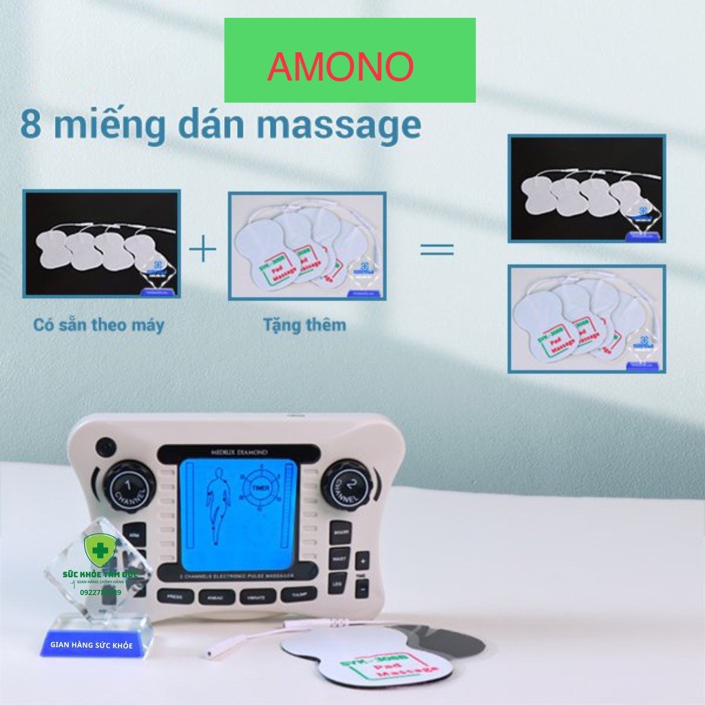 Máy massage xung điện, máy mát xa châm cứu 8 miếng dán SYK-308B