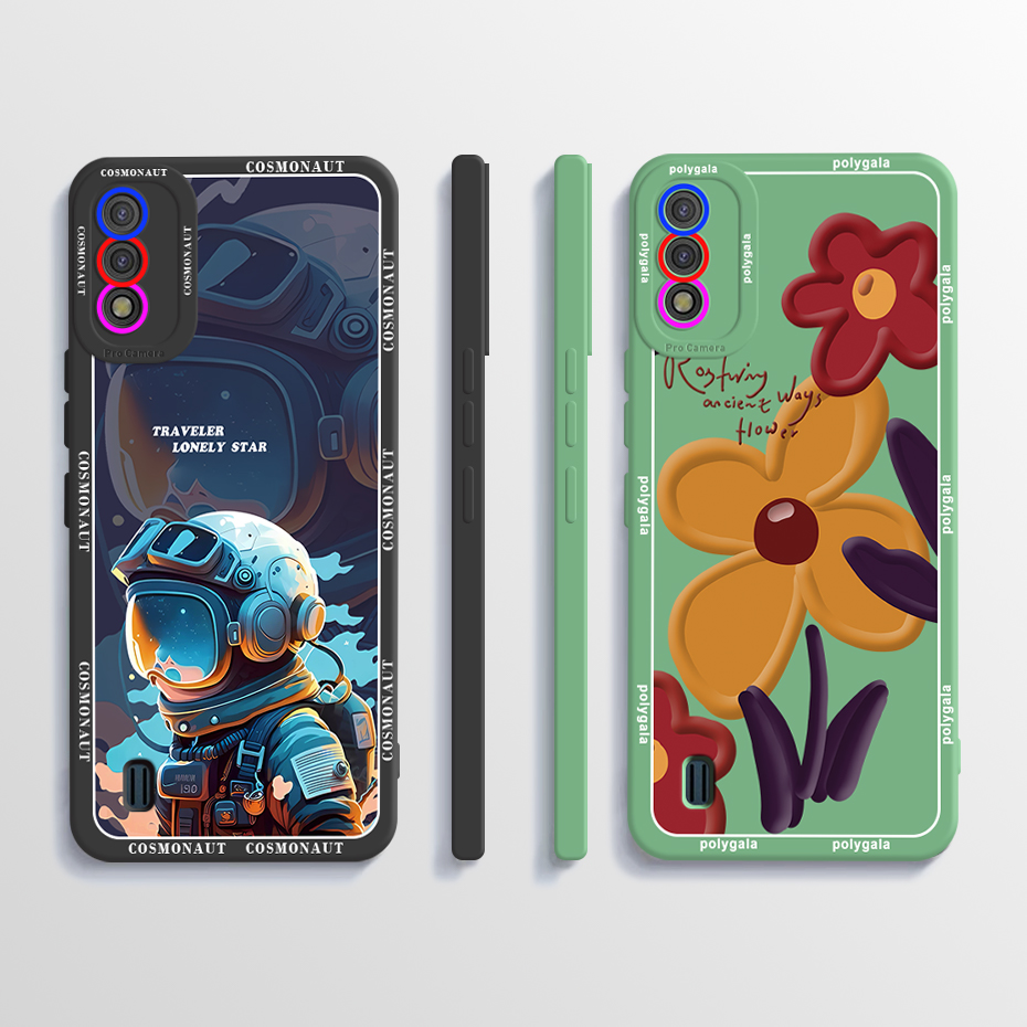 Itel a37/itel a26 vỏ mềm dễ thương có hình khủng long silicone lỏng vỏ lưng bảo vệ cho itel a26 a37 vỏ
