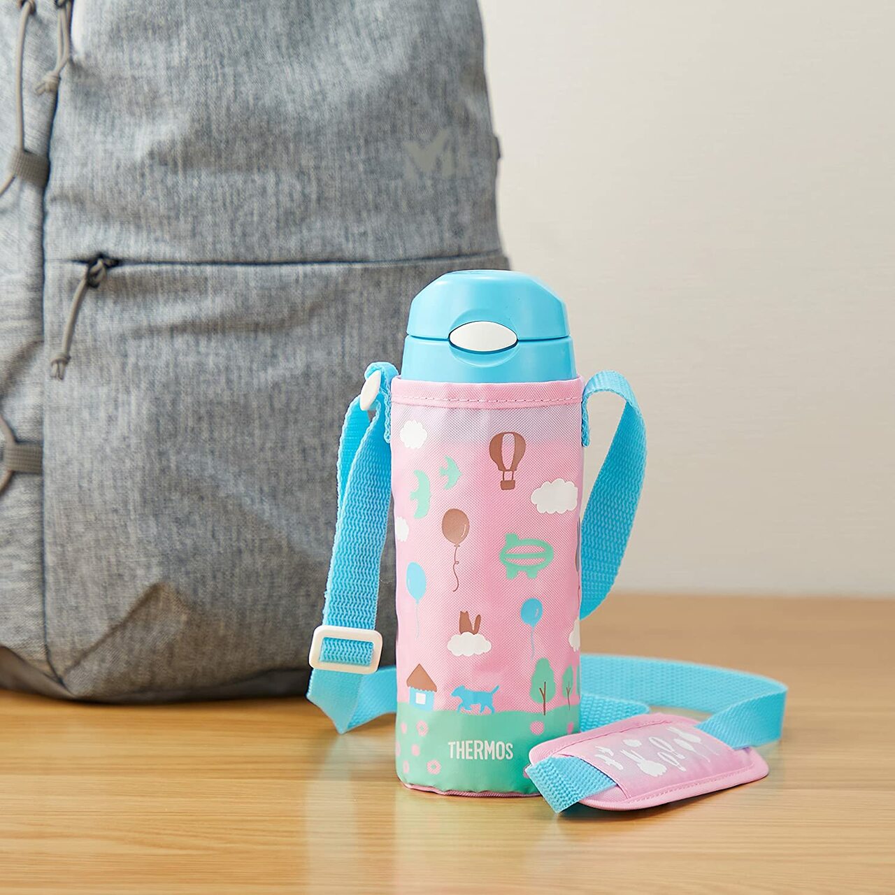 [Hàng Nhật] Bình giữ nhiệt trẻ em Thermos có túi đeo - 400ml