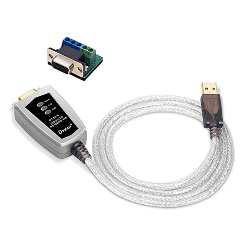 Dtech usb to rs422 rs485 serial port adapter cable with ftdi chipset 5 position terminal board for windows 10 8 7 xp mac,4 feet