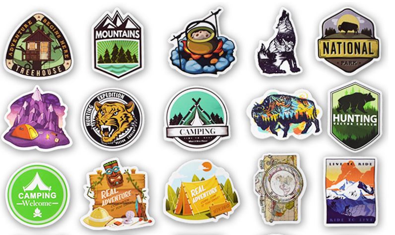 Sticker chủ đề camping hình dán trang trí  phượt du lịch (50 hình)