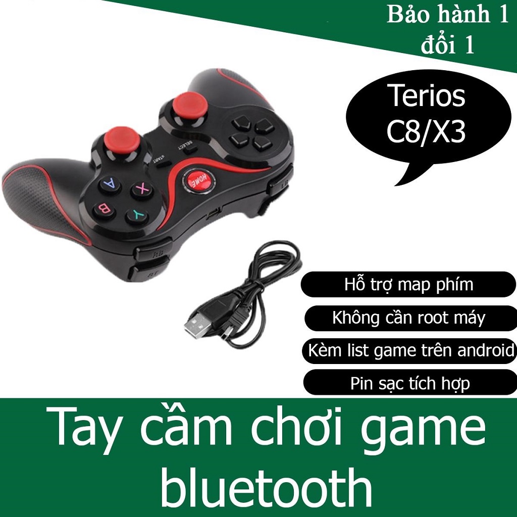Tay Cầm Chơi Game Bluetooth Terios X3 / X7 Loại 1  (Có Giá Đỡ ĐT+HÀNG CÓ SẴN)