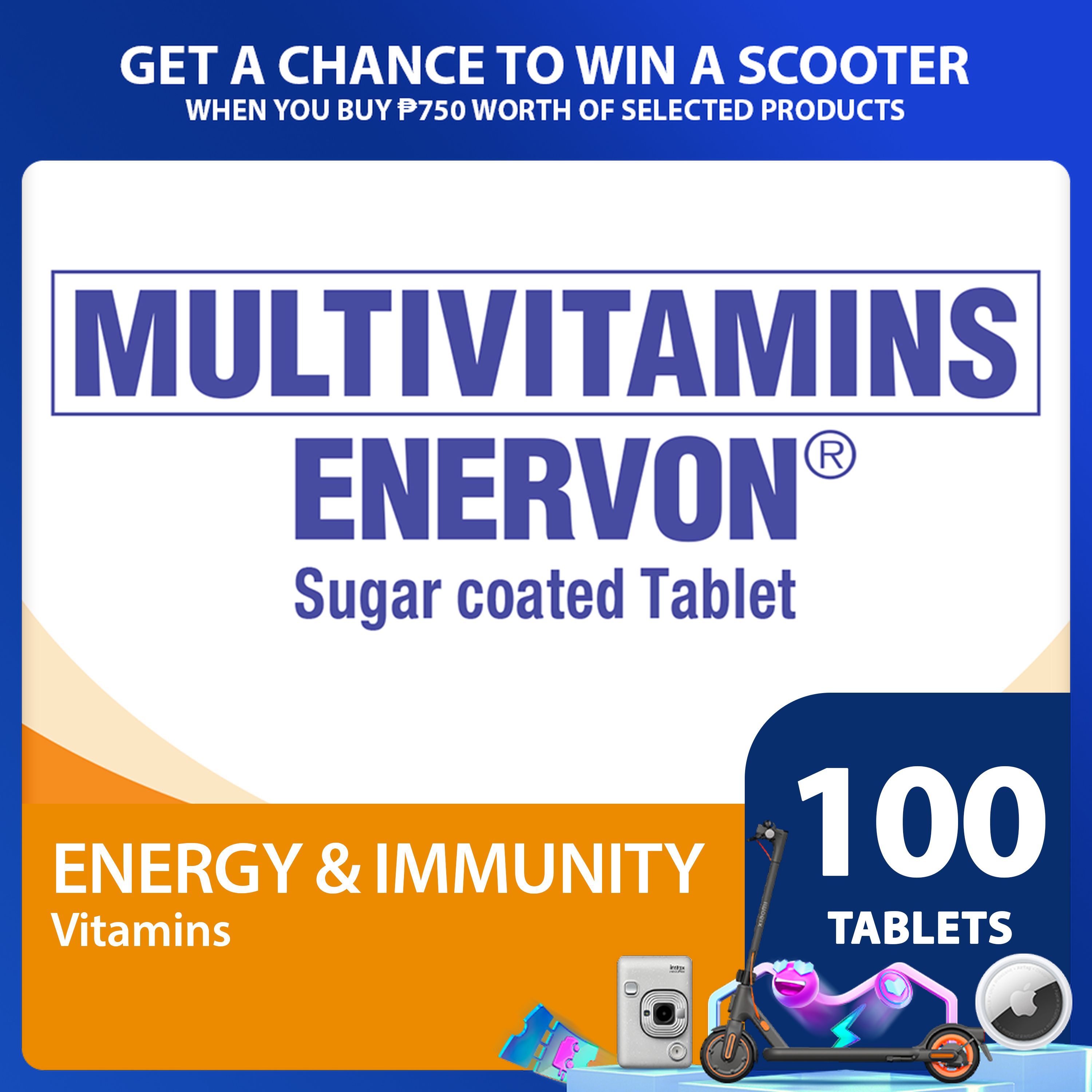 Unilab Enervon C Multivitamins for Adults 100 Tablets For Everyday
