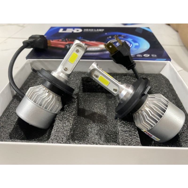 Đèn pha c6 3 tim led chân h4 gắn xe máy