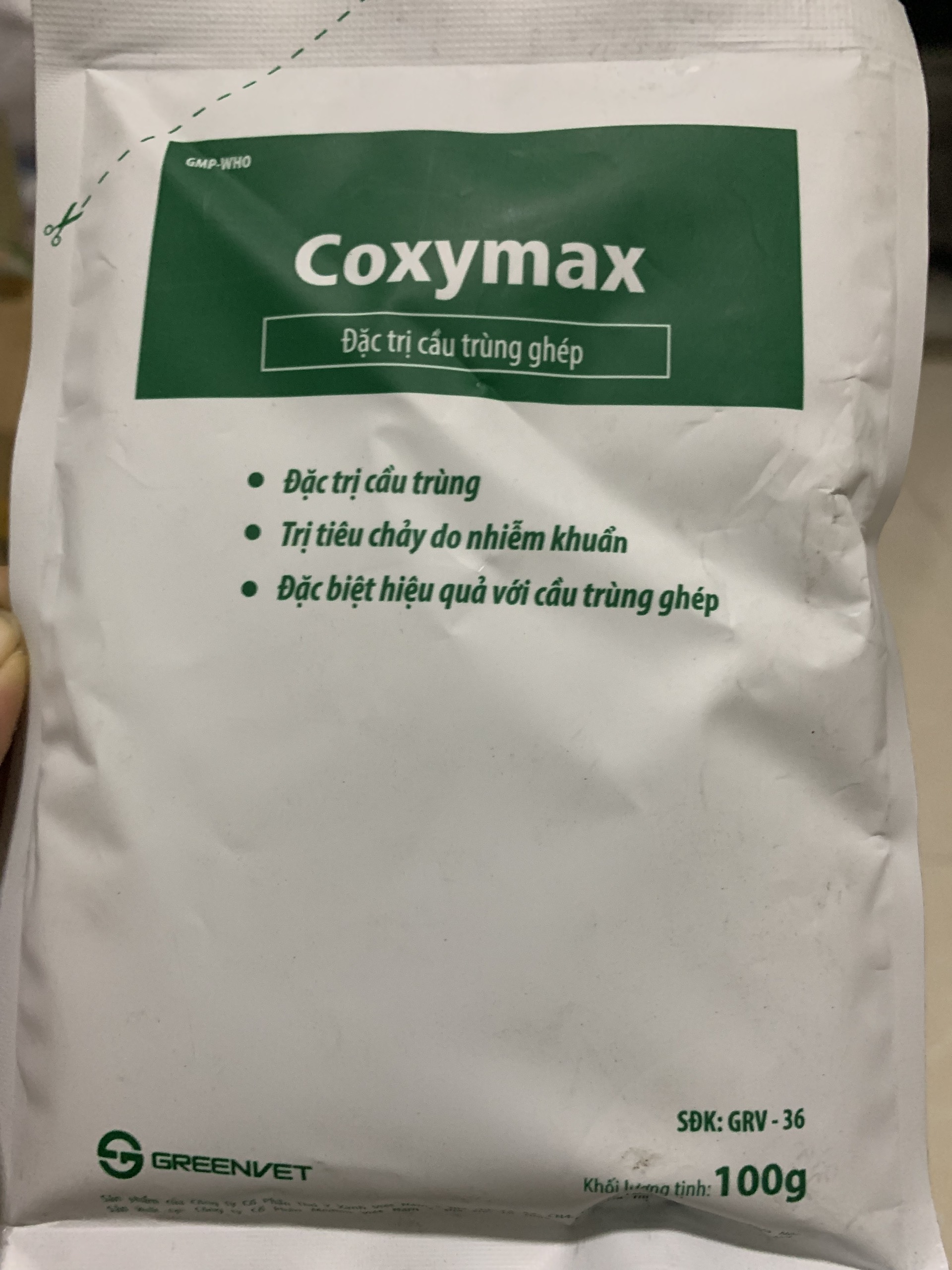 Coxymax phân máu tươi, phân sáp, sáp nâu, cầu trùng ghép gói 100g