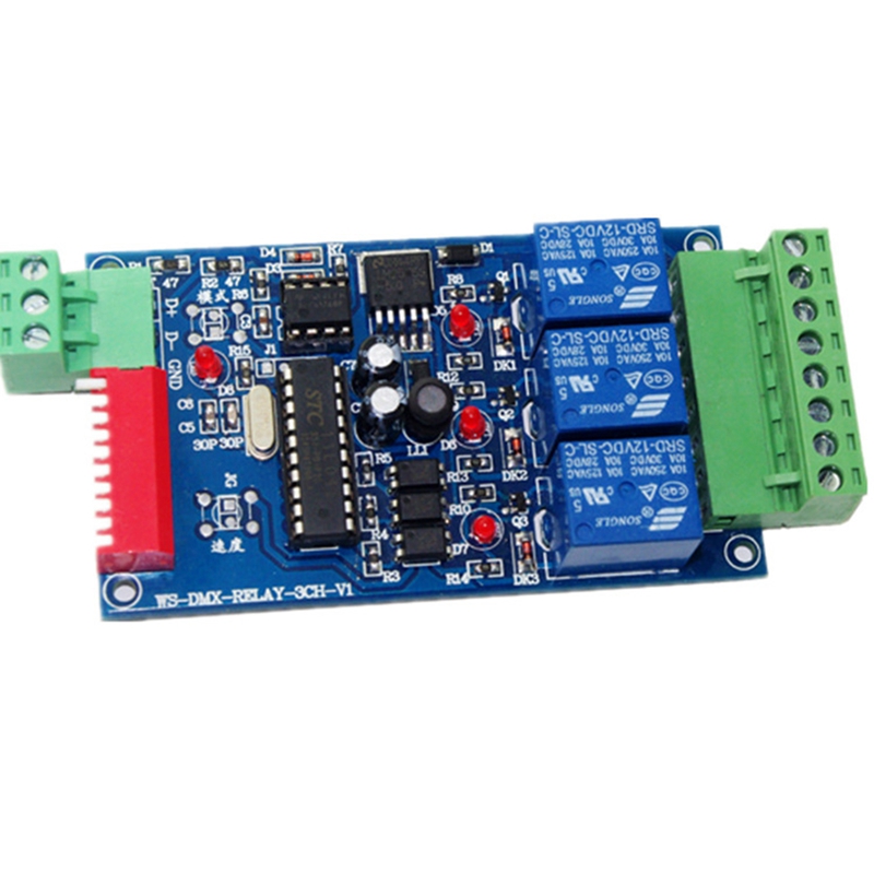 3ch dmx 512 relay output , led dmx512 controller board, led dmx512 decoder,relay switch controller