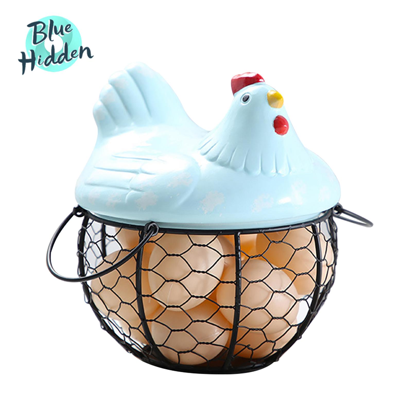 BlueH Egg Storage Basket Chicken Shape Decoration Iron Anti-slip Egg Storage Container for Kitchen