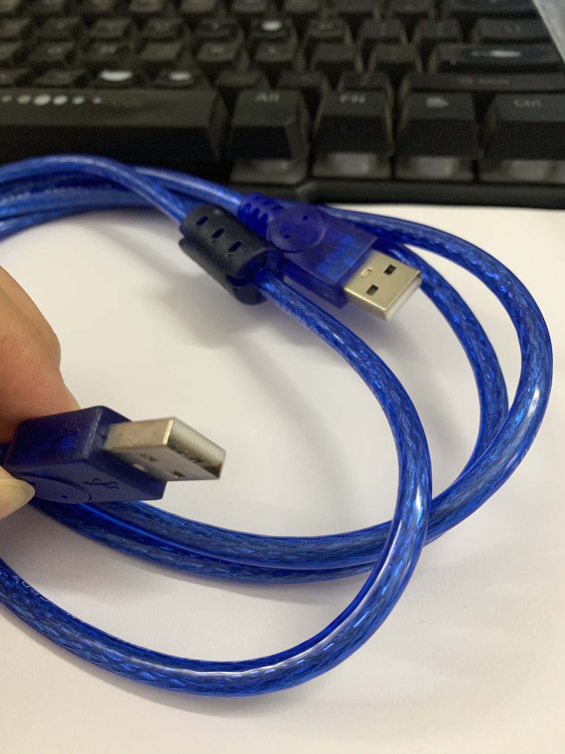 Cáp 2 Đầu USB Đực có chống nhiễu (Xanh) dài 1.5M