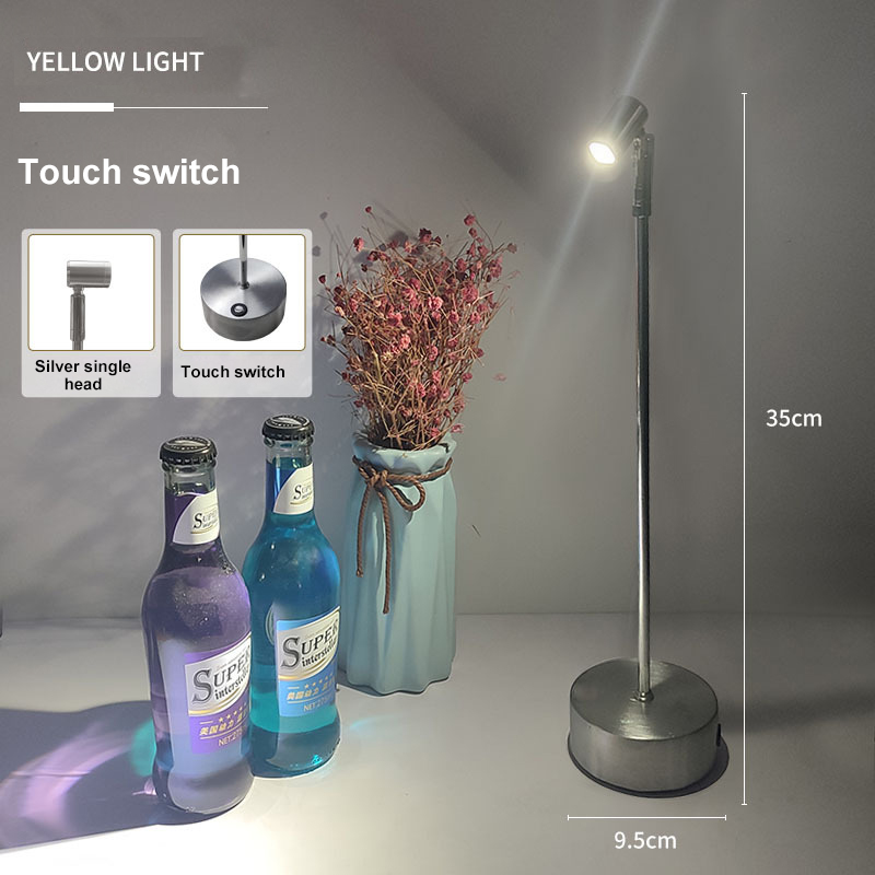 BitterorangetgdRechargeable Cordless LED Table Lamp,Portable Metal Desk Lamp,2-Levels Brightness Night Light,Nightstand for Bedroom/Study/Restaurant/Garden/Patio/Outdoor Camping