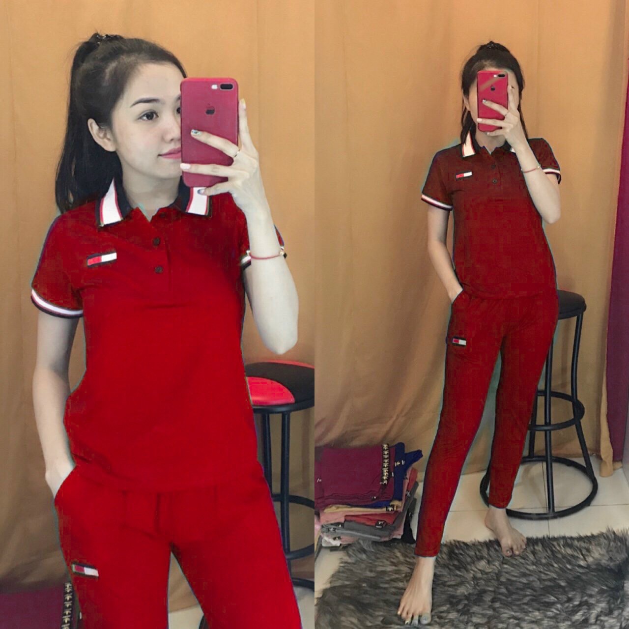 [HCM]BỘ ĐỒ THUN COTTON THÊU LÔ GÔ CAO CẤP
