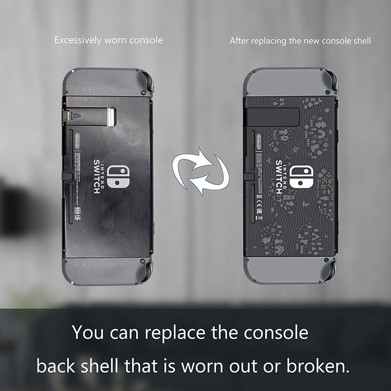 【big-discount】 Black Rear Back Cover Replacement Housing Case Bottom for Nintendo Switch Backplate with Frame.