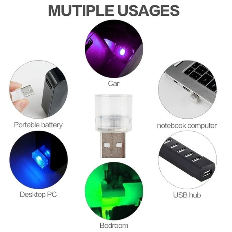 Đèn led mini usb cho xe hơi đèn trang trí cho nội thất ô tô máy tính bảng-INTL