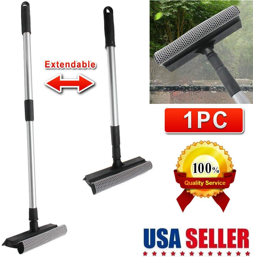 Car Windshield Wash Cleaner Extendable Window Squeegee Cleaner Scrubber ...