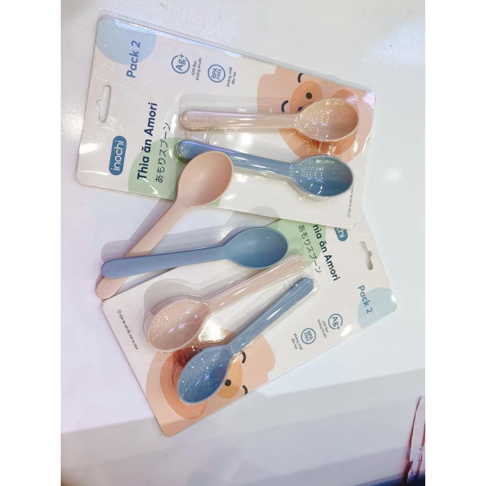Bộ 2 thìa muỗng ăn dăm Amori cho bé ( giao màu ngẫu nhiên  )