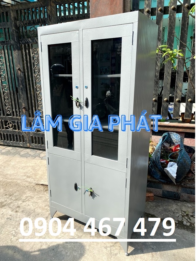 Tủ sắt hồ sơ văn phòng kính bằng sắt mới 100%