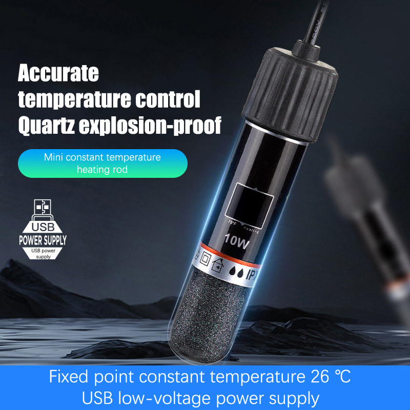 USB Mini Aquarium Heating Rod For Small Fish Tank 26°C Constant Temperature Aquarium Heater Submersible Thermostat Heater 10W. 
