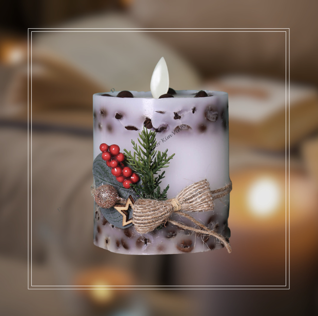 Nến trang trí để bàn giáng sinh noel, nen20 – nến điện tử phong cách hiện đại