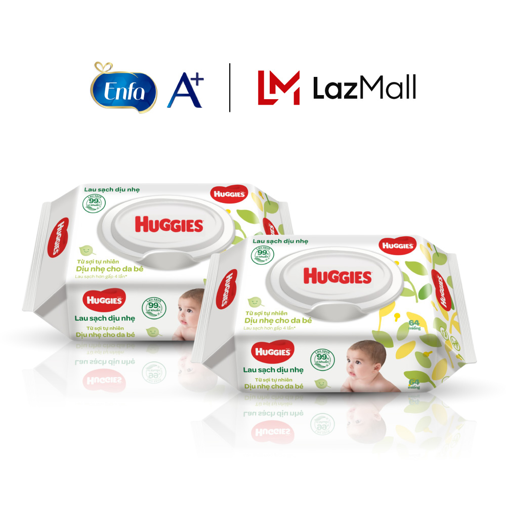 Quà tặng Enfa – Gói khăn ướt Huggies (64 tờ)