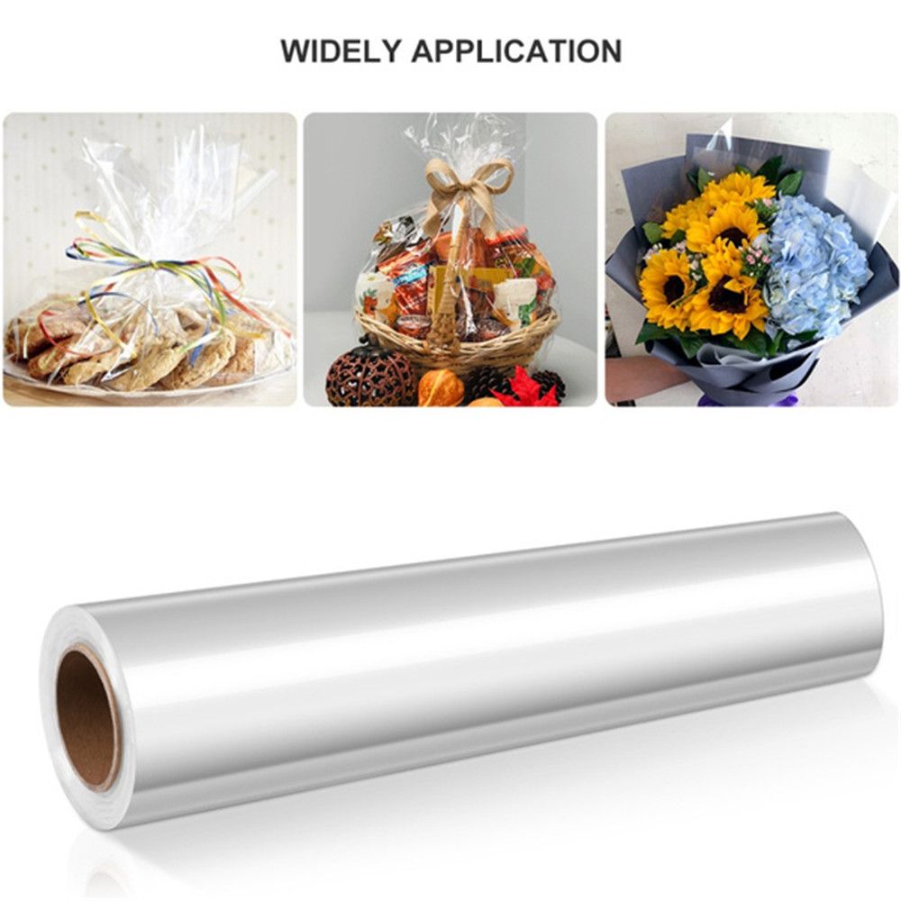 SHUKEYI DIY Fashion Gift Baskets Wrap Handmade Clear Wrapping Paper Cellophane Wrap Roll Florist